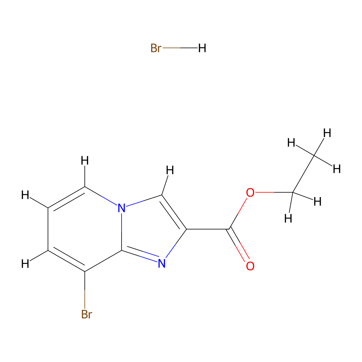 Ethyl 8-bromoimidazo[1,2-a]pyridine-2-carboxylate hydrobromide molecular structure, CAS 1332589-53-3