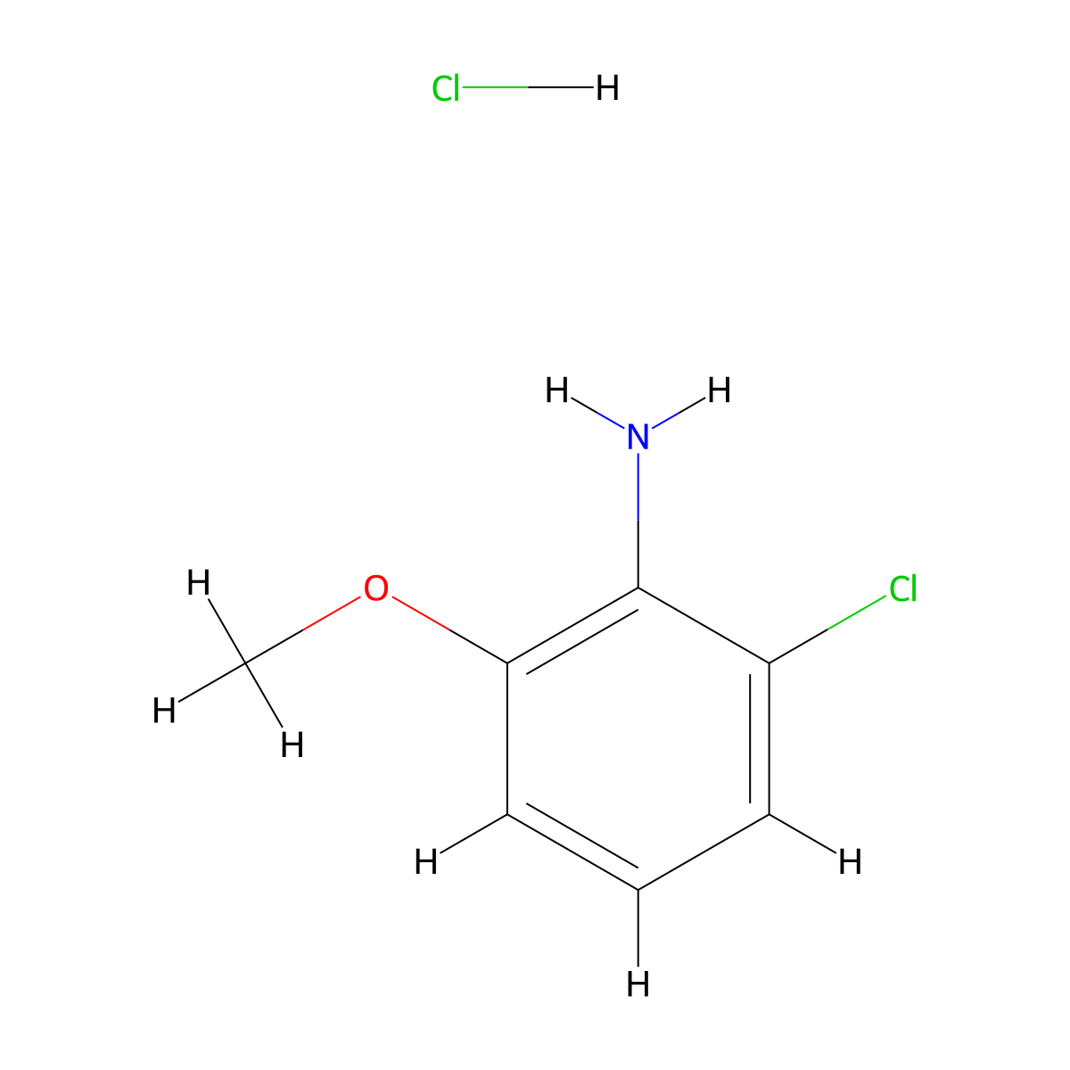 2-Chloro-6-methoxyaniline hydrochloride molecular structure, CAS 1332589-57-7