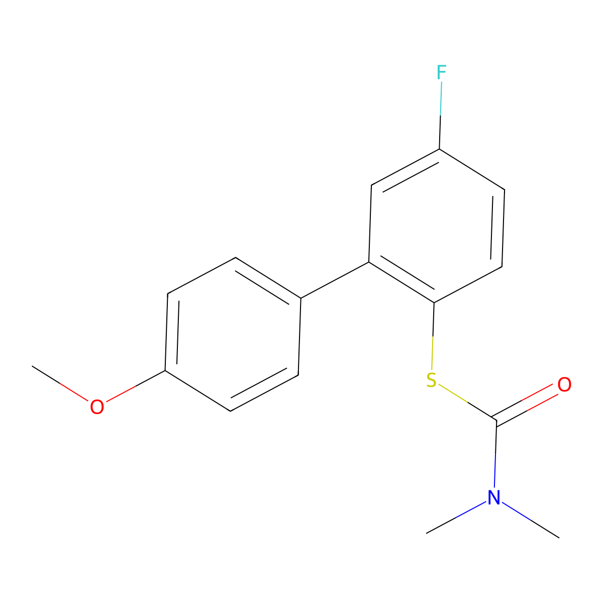 S-(5-Fluoro-4'-methoxy-[1,1'-biphenyl]-2-yl) dimethylcarbamothioate molecular structure, CAS 1332589-82-8