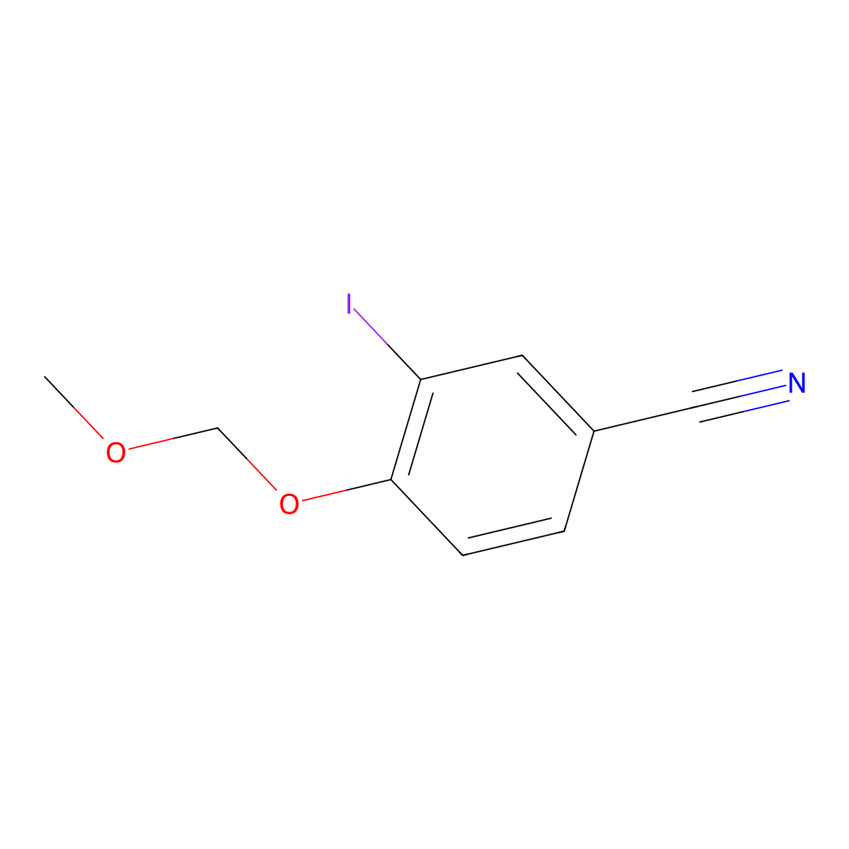 3-Iodo-4-(methoxymethoxy)benzonitrile molecular structure, CAS 1332591-18-0