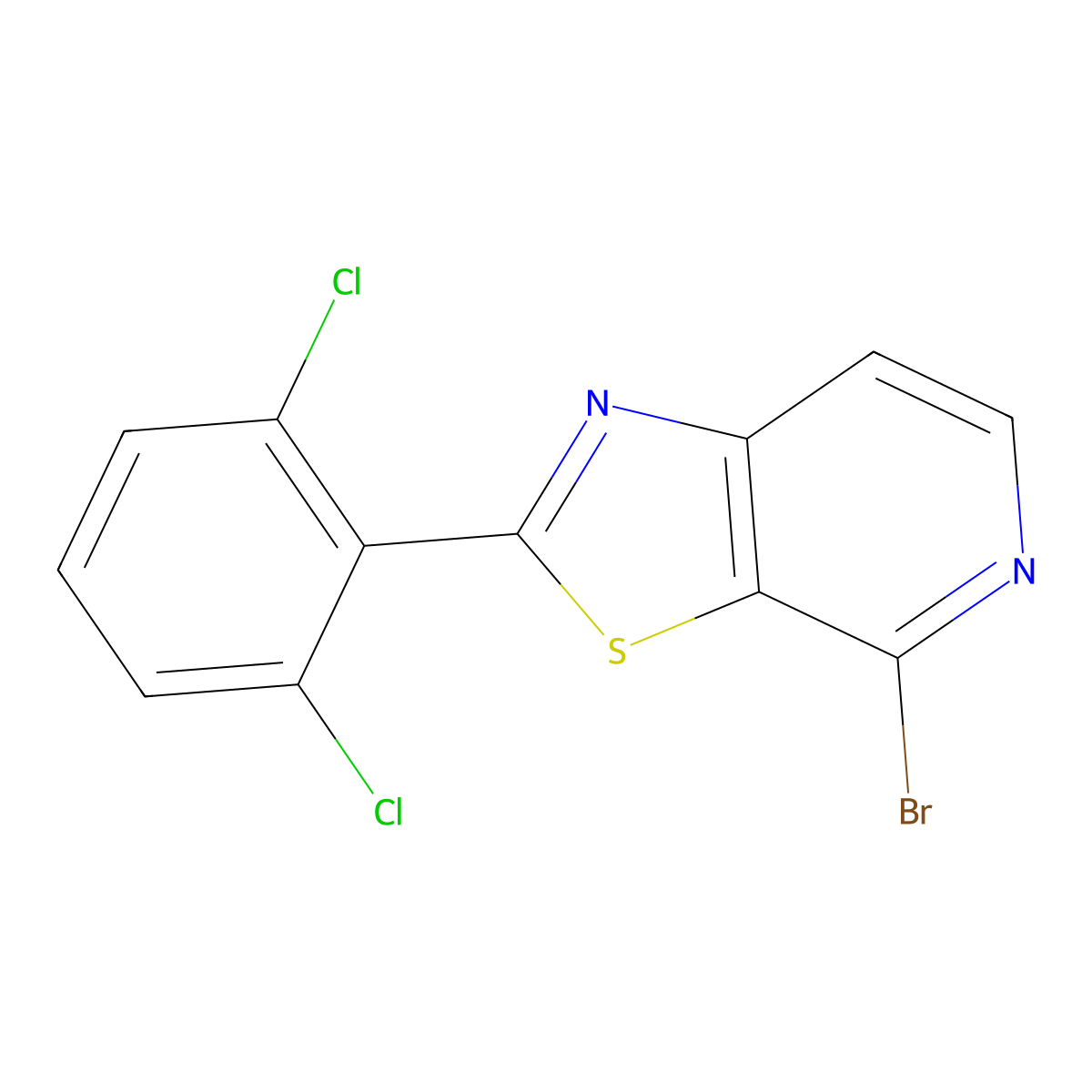 4-Bromo-2-(2,6-dichlorophenyl)thiazolo[5,4-c]pyridine molecular structure, CAS 1332598-47-6