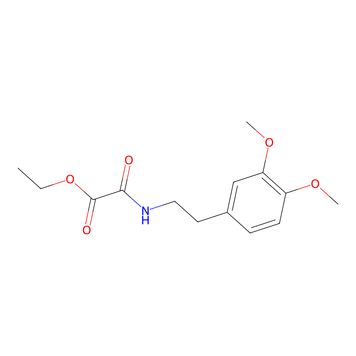 Ethyl {[2-(3,4-dimethoxyphenyl)ethyl]amino}(oxo)acetate molecular structure, CAS 13326-56-2