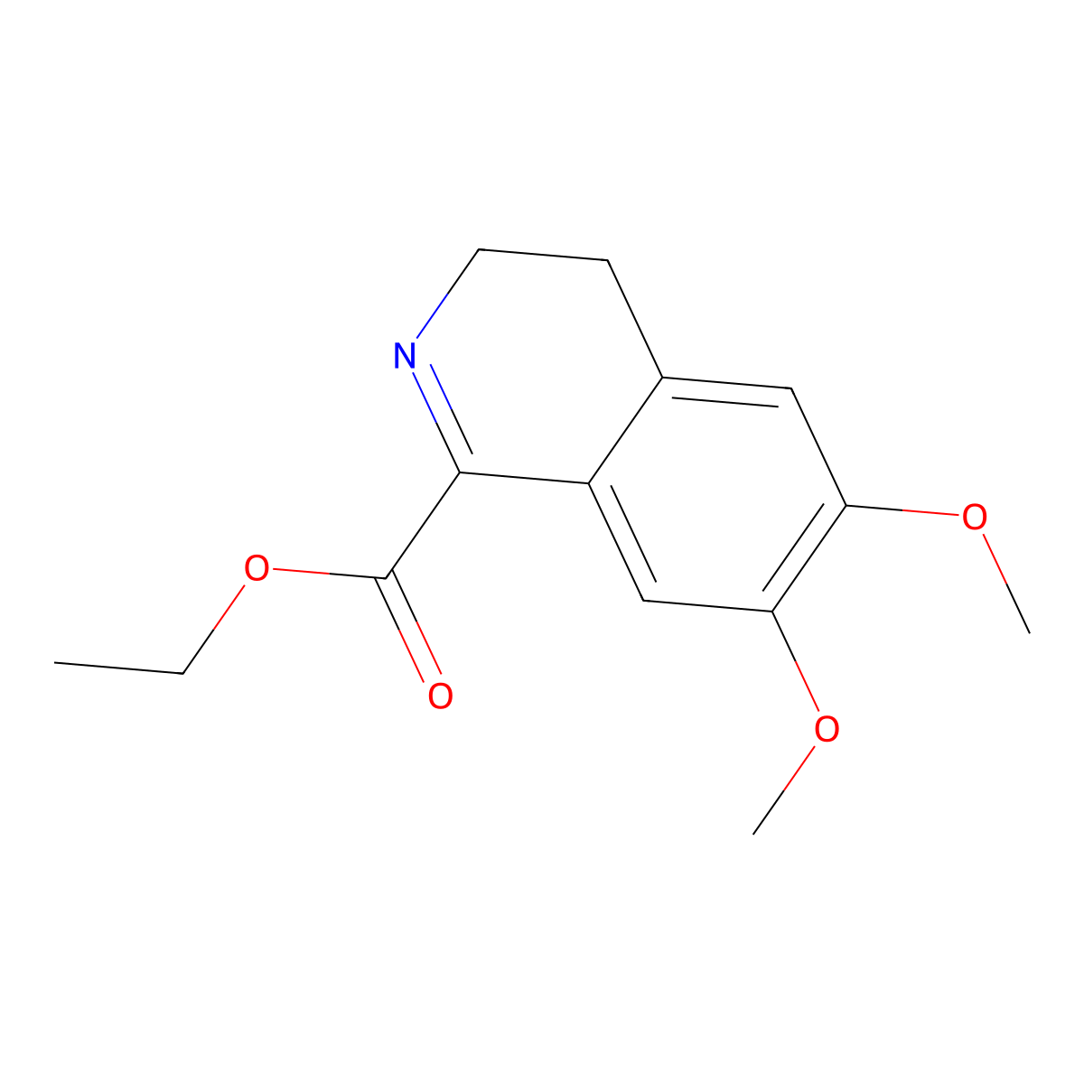 Ethyl 3,4-dihydro-6,7-dimethoxy-1-isoquinolinecarboxylate molecular structure, CAS 13326-57-3