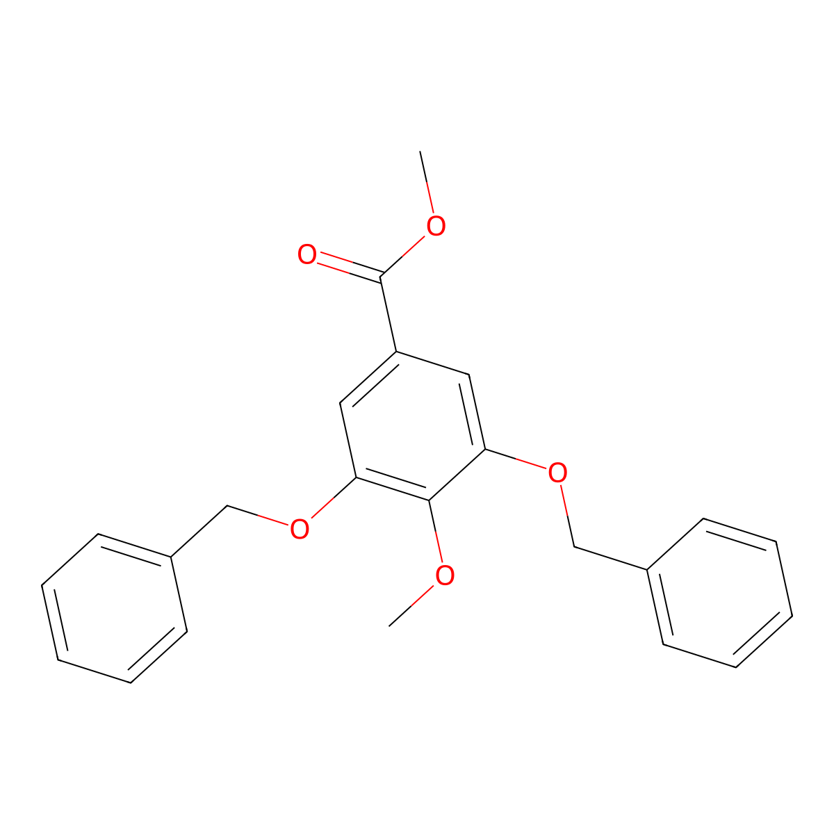 Benzoic acid, 4-methoxy-3,5-bis(phenylmethoxy)-, methyl ester molecular structure, CAS 13326-69-7