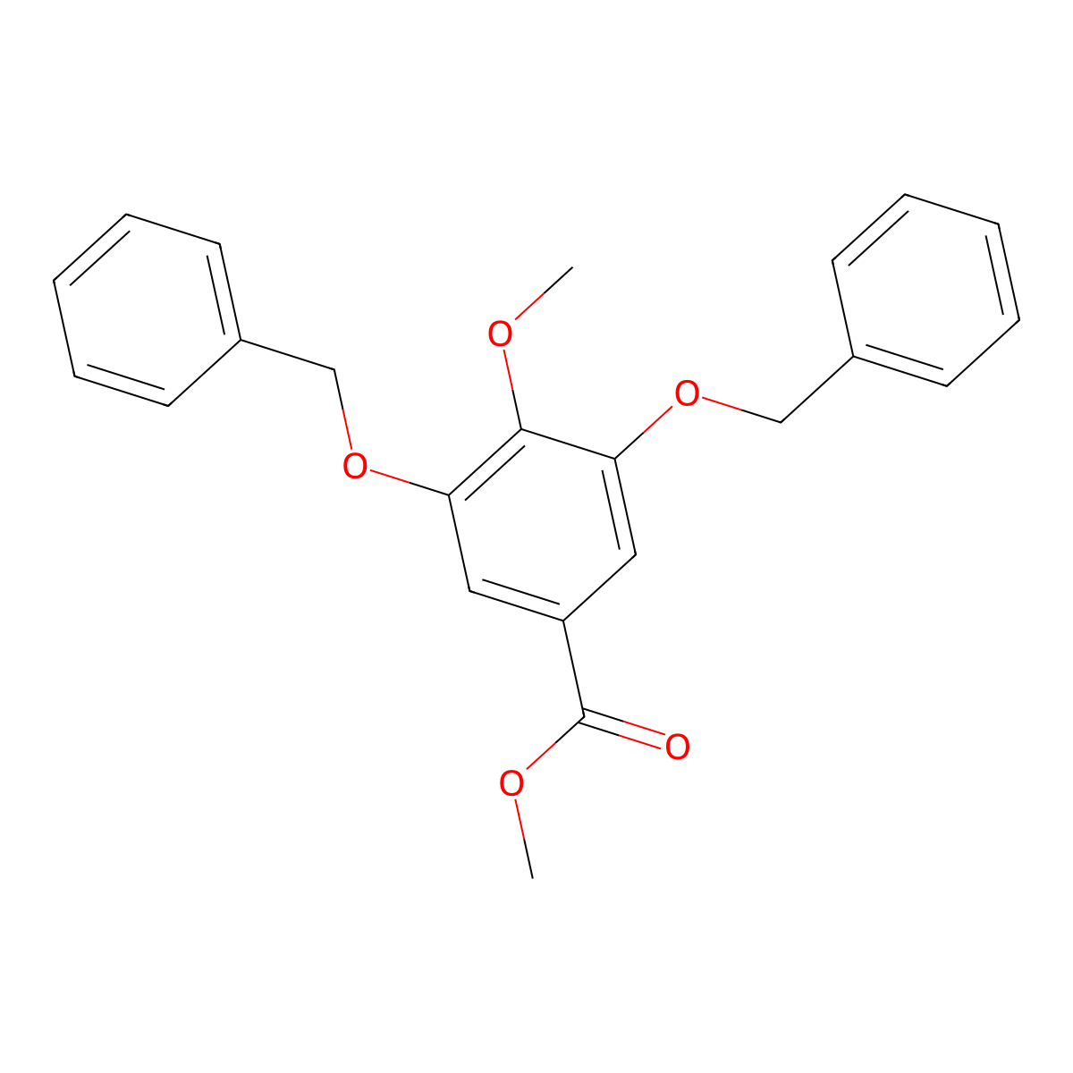 Benzoic acid, 4-methoxy-3,5-bis(phenylmethoxy)-, methyl ester molecular structure, CAS 13326-69-7