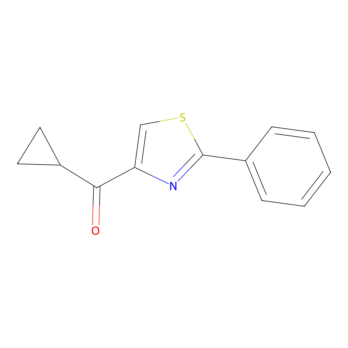 Cyclopropyl(2-phenylthiazol-4-yl)methanone molecular structure, CAS 1332600-01-7