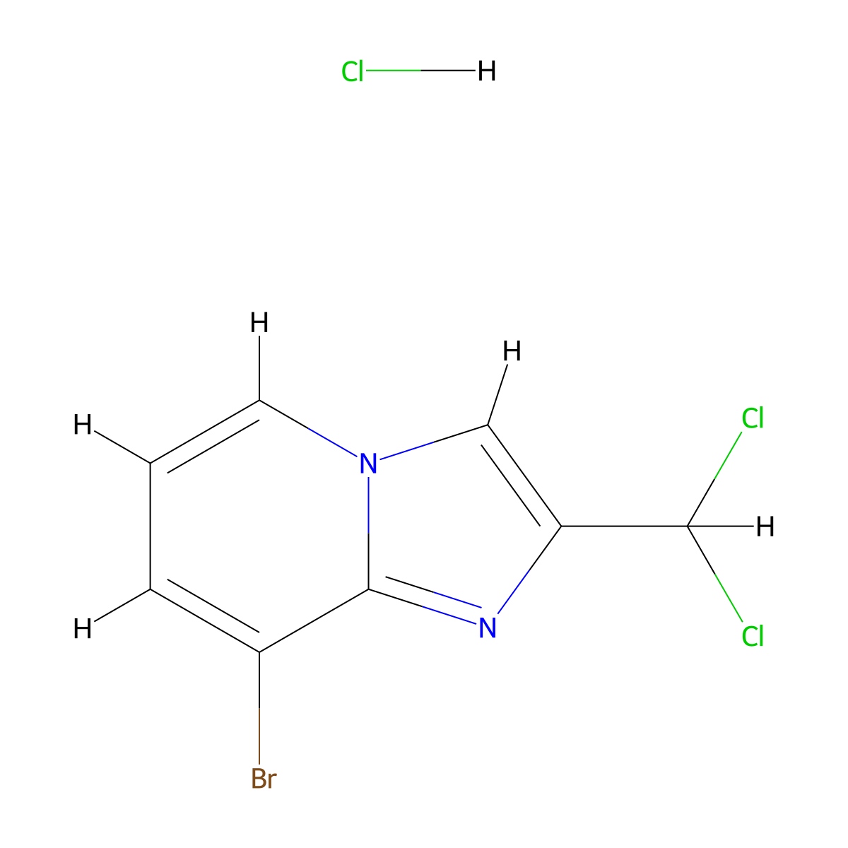 8-Bromo-2-(dichloromethyl)imidazo[1,2-a]pyridine hydrochloride molecular structure, CAS 1332600-04-0