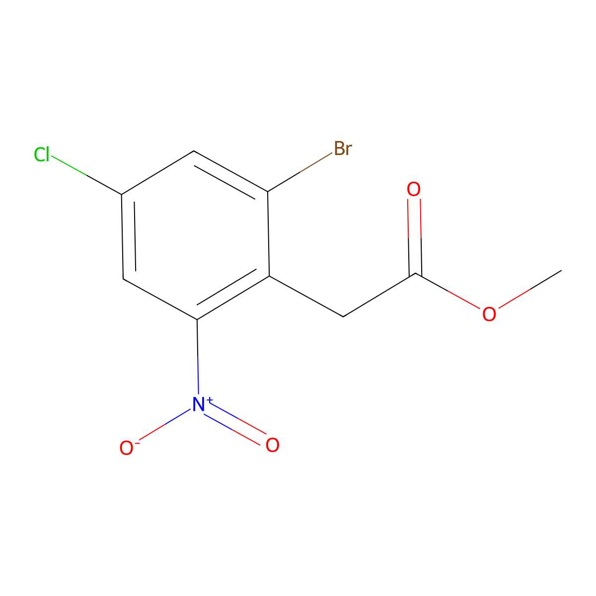 MEthyl 2-(2-bromo-4-chloro-6-nitrophenyl)acetate molecular structure, CAS 1332600-23-3