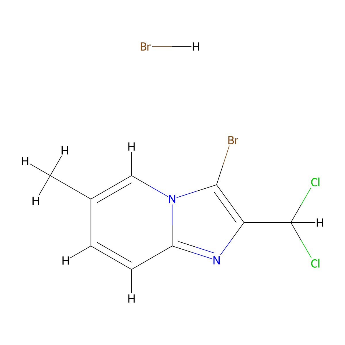 3-Bromo-2-(dichloromethyl)-6-methylimidazo[1,2-a]pyridine hydrobromide molecular structure, CAS 1332604-23-5