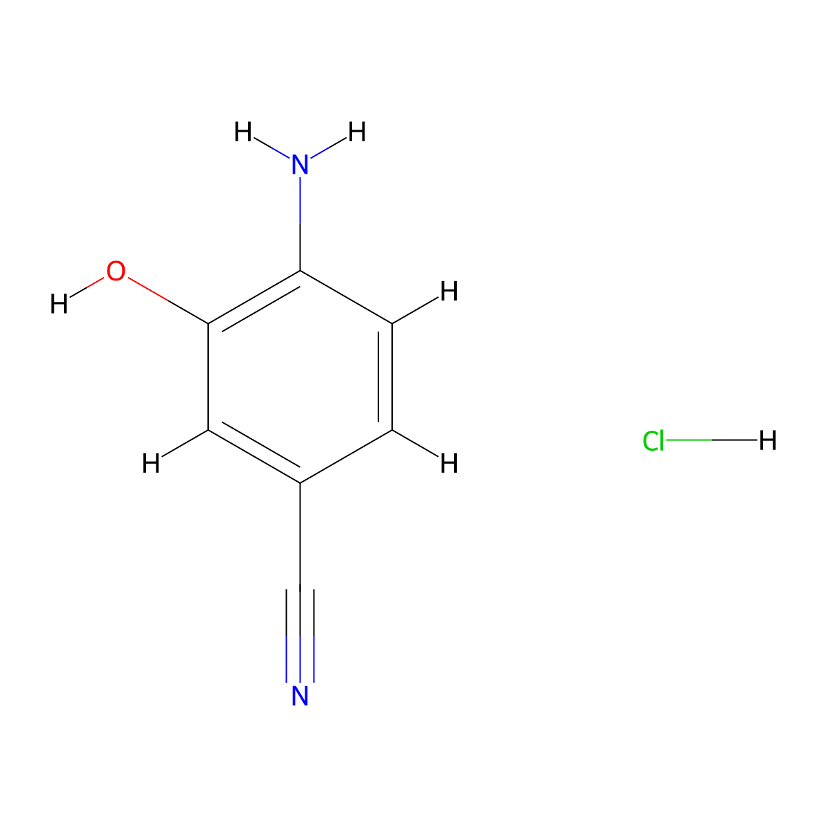 4-Amino-3-hydroxybenzonitrile hydrochloride molecular structure, CAS 1332605-83-0