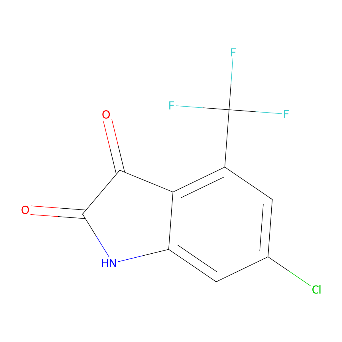 6-Chloro-4-(trifluoromethyl)indoline-2,3-dione molecular structure, CAS 1332605-88-5