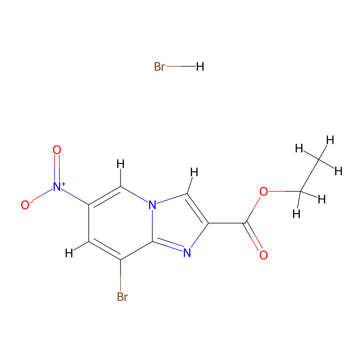 Ethyl 8-bromo-6-nitroimidazo[1,2-a]pyridine-2-carboxylate hydrobromide molecular structure, CAS 1332605-92-1