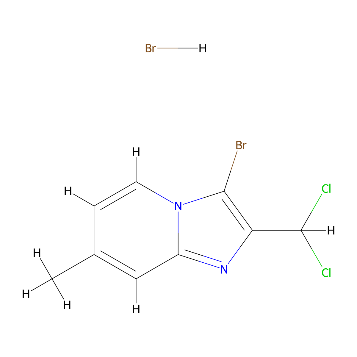 3-Bromo-2-(dichloromethyl)-7-methylimidazo[1,2-a]pyridine hydrobromide molecular structure, CAS 1332606-31-1