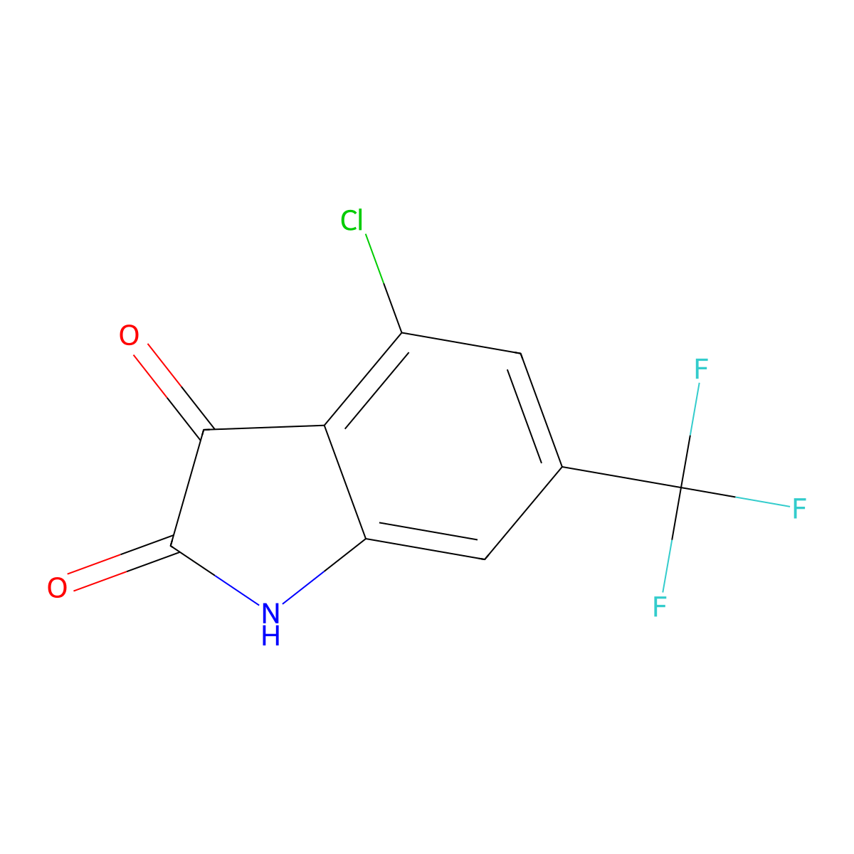 4-Chloro-6-(trifluoromethyl)indoline-2,3-dione molecular structure, CAS 1332606-83-3