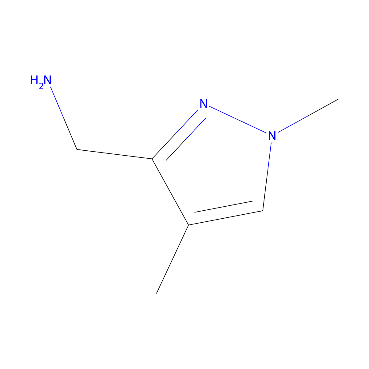 (1,4-Dimethyl-1H-pyrazol-3-yl)methanamine molecular structure, CAS 1332608-95-3
