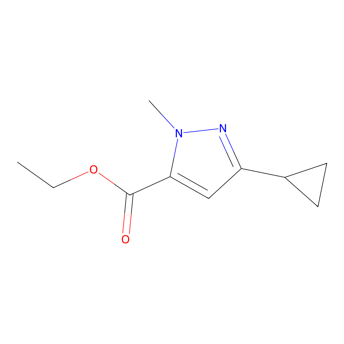 ethyl 3-cyclopropyl-1-methyl-1H-pyrazole-5-carboxylate molecular structure, CAS 133261-11-7