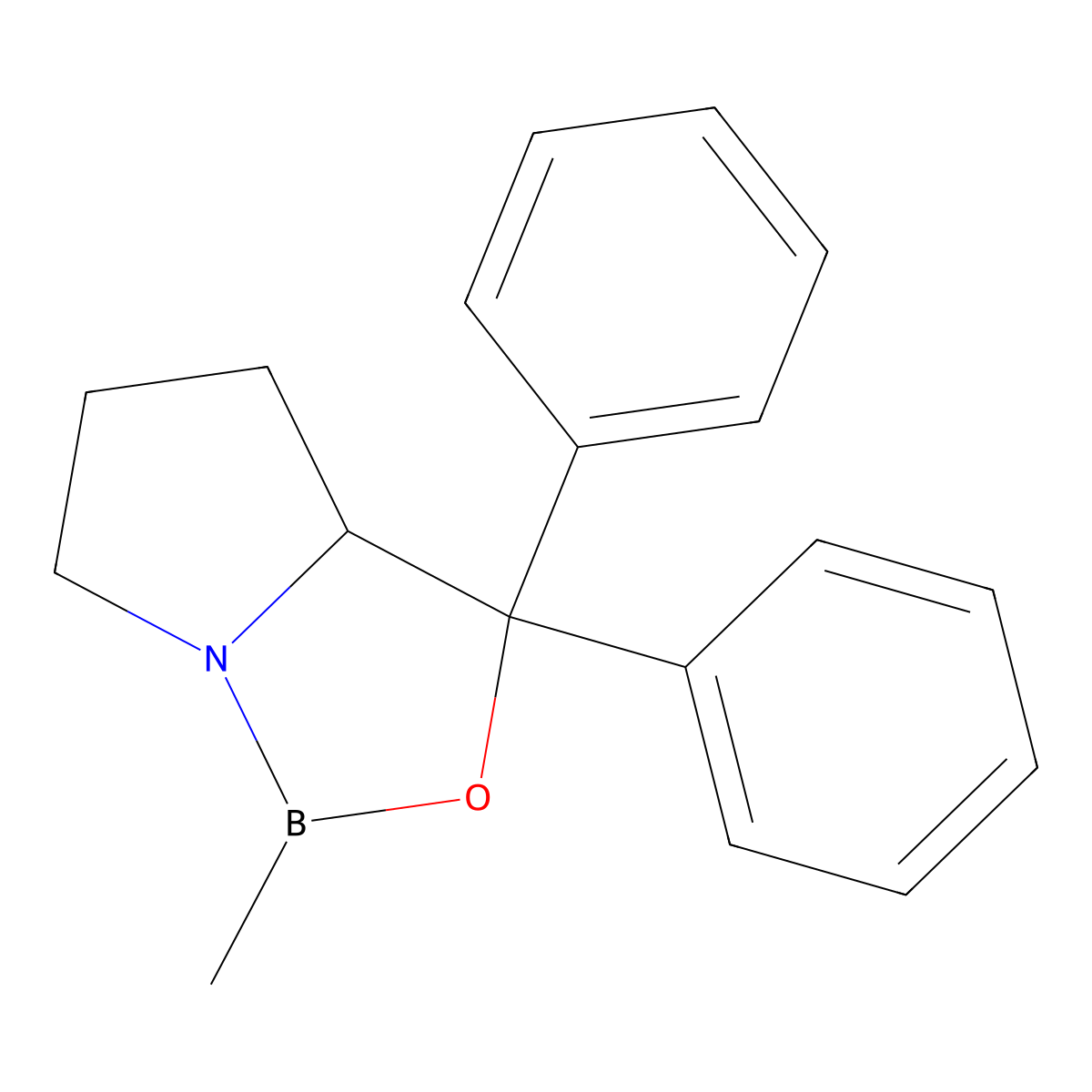 1-Methyl-3,3-diphenyltetrahydro-3H-pyrrolo[1,2-c][1,3,2]oxazaborole molecular structure, CAS 133261-83-3