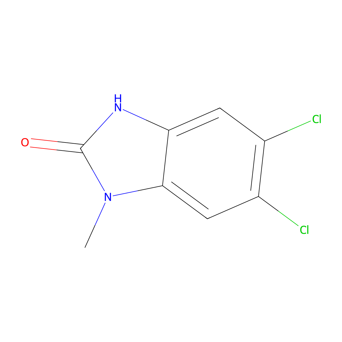 5,6-dichloro-1-methyl-2,3-dihydro-1H-1,3-benzodiazol-2-one molecular structure, CAS 1332624-58-4