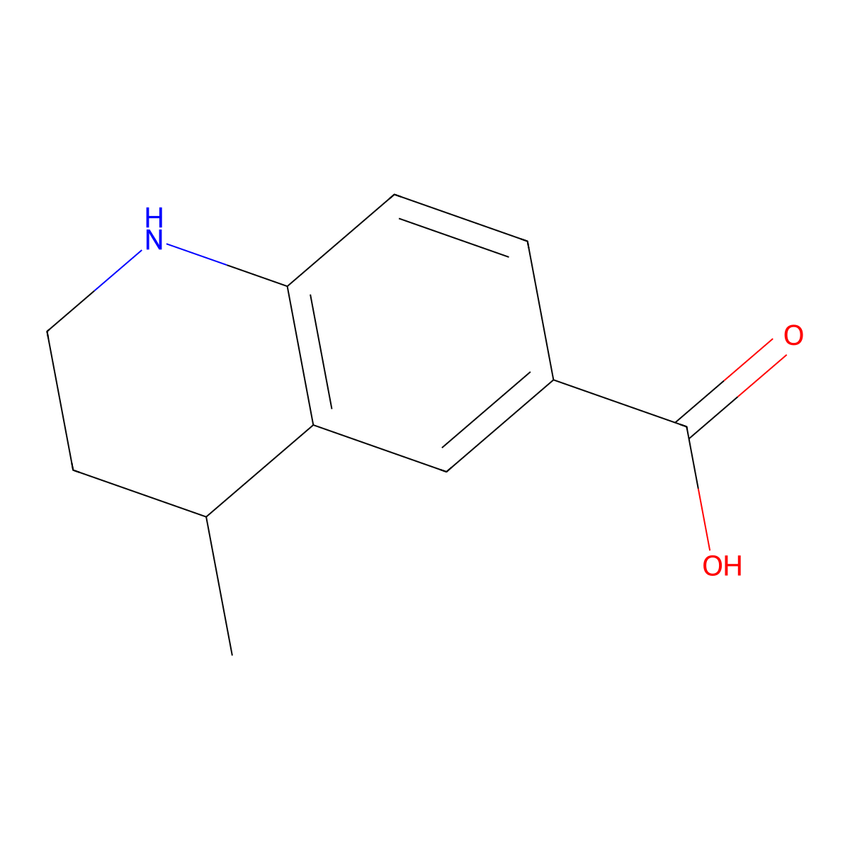 1,2,3,4-Tetrahydro-4-methyl-6-quinolinecarboxylic acid molecular structure, CAS 1332627-30-1