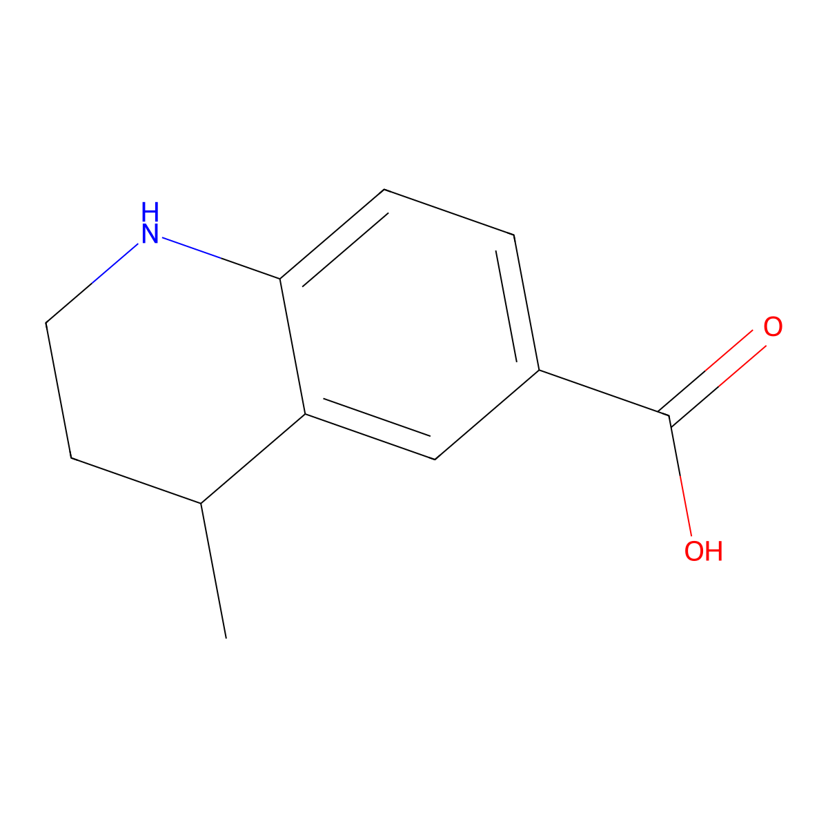 1,2,3,4-Tetrahydro-4-methyl-6-quinolinecarboxylic acid molecular structure, CAS 1332627-30-1