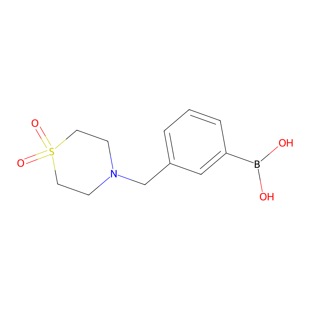 {3-[(1,1-Dioxo-1lambda6-thiomorpholin-4-yl)methyl]phenyl}boronic acid molecular structure, CAS 1332648-07-3