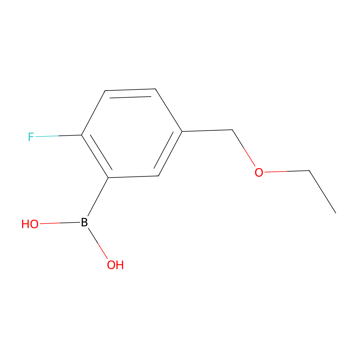 (5-(Ethoxymethyl)-2-fluorophenyl)boronic acid molecular structure, CAS 1332648-77-7