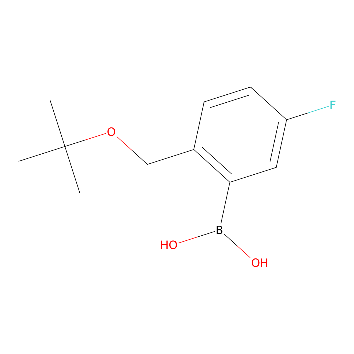 (2-(Tert-butoxymethyl)-5-fluorophenyl)boronic acid molecular structure, CAS 1332650-85-7