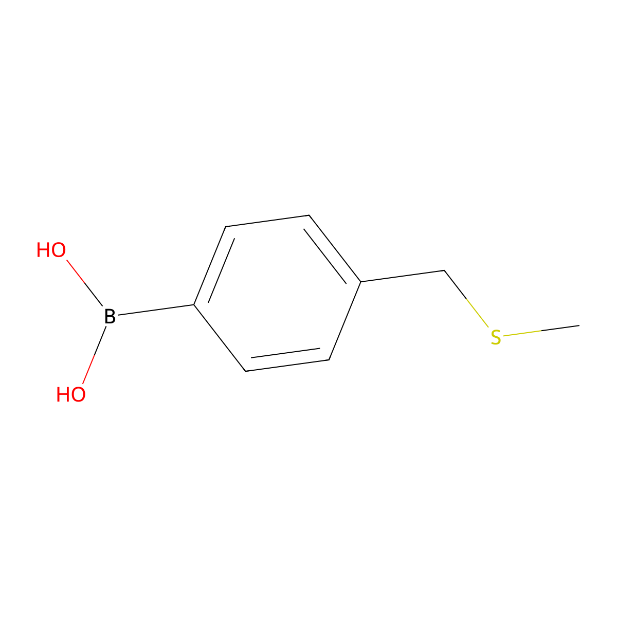 {4-[(Methylsulfanyl)methyl]phenyl}boronic acid molecular structure, CAS 1332652-65-9