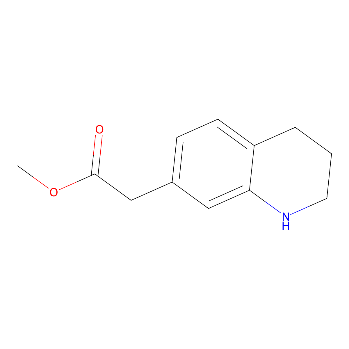 Methyl 2-(1,2,3,4-tetrahydroquinolin-7-yl)acetate molecular structure, CAS 1332655-50-1