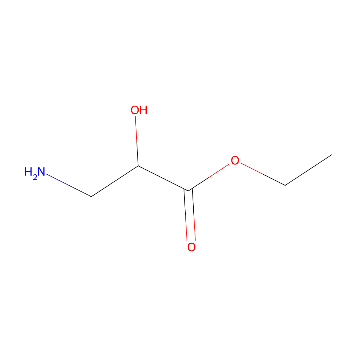 ethyl (2S)-3-amino-2-hydroxypropanoate molecular structure, CAS 133268-46-9
