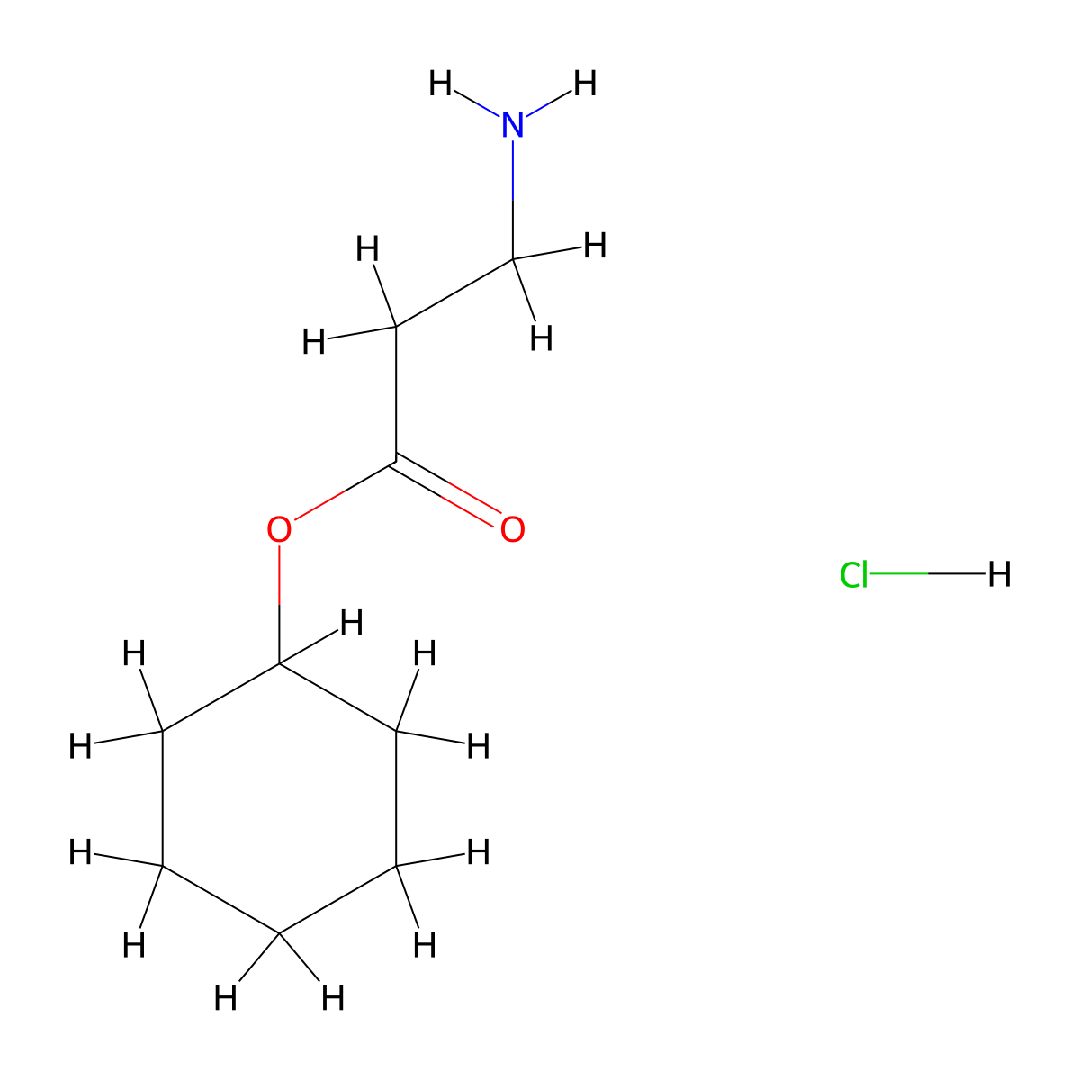 Cyclohexyl 3-aminopropanoate hydrochloride molecular structure, CAS 133273-81-1