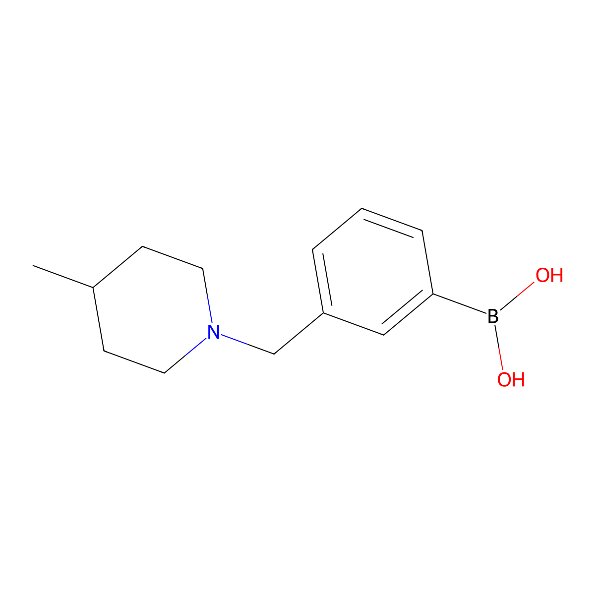 (3-((4-Methylpiperidin-1-yl)methyl)phenyl)boronic acid molecular structure, CAS 1332746-94-7