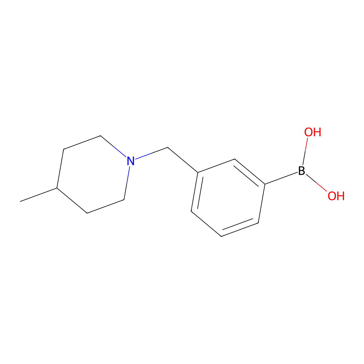 (3-((4-Methylpiperidin-1-yl)methyl)phenyl)boronic acid molecular structure, CAS 1332746-94-7
