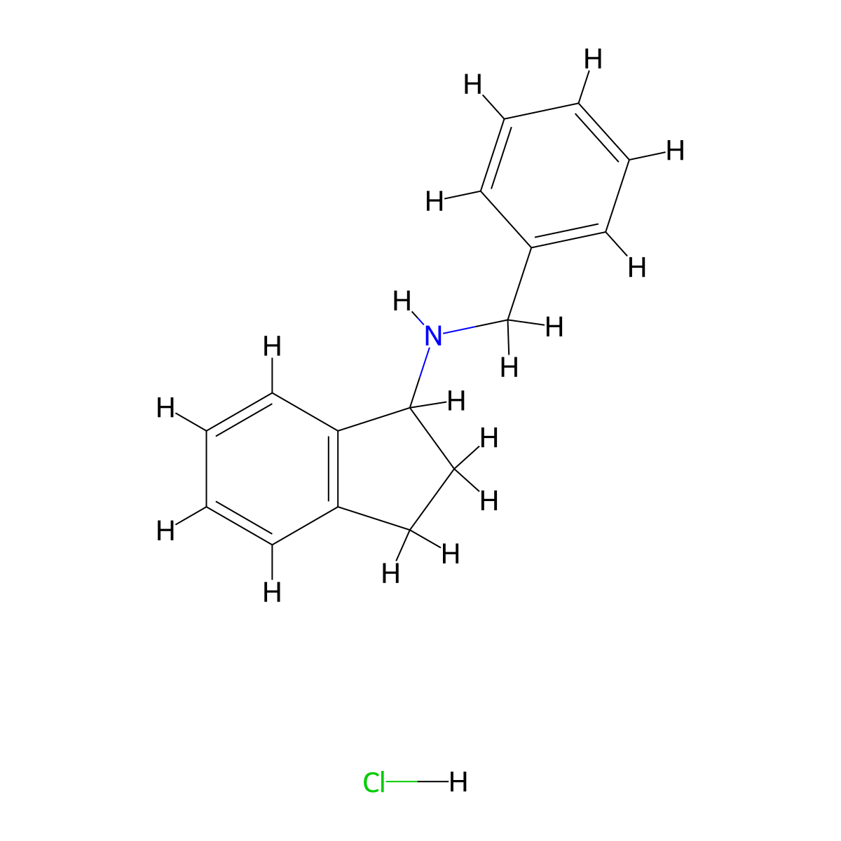 N-benzyl-2,3-dihydro-1H-inden-1-amine hydrochloride molecular structure, CAS 133276-45-6