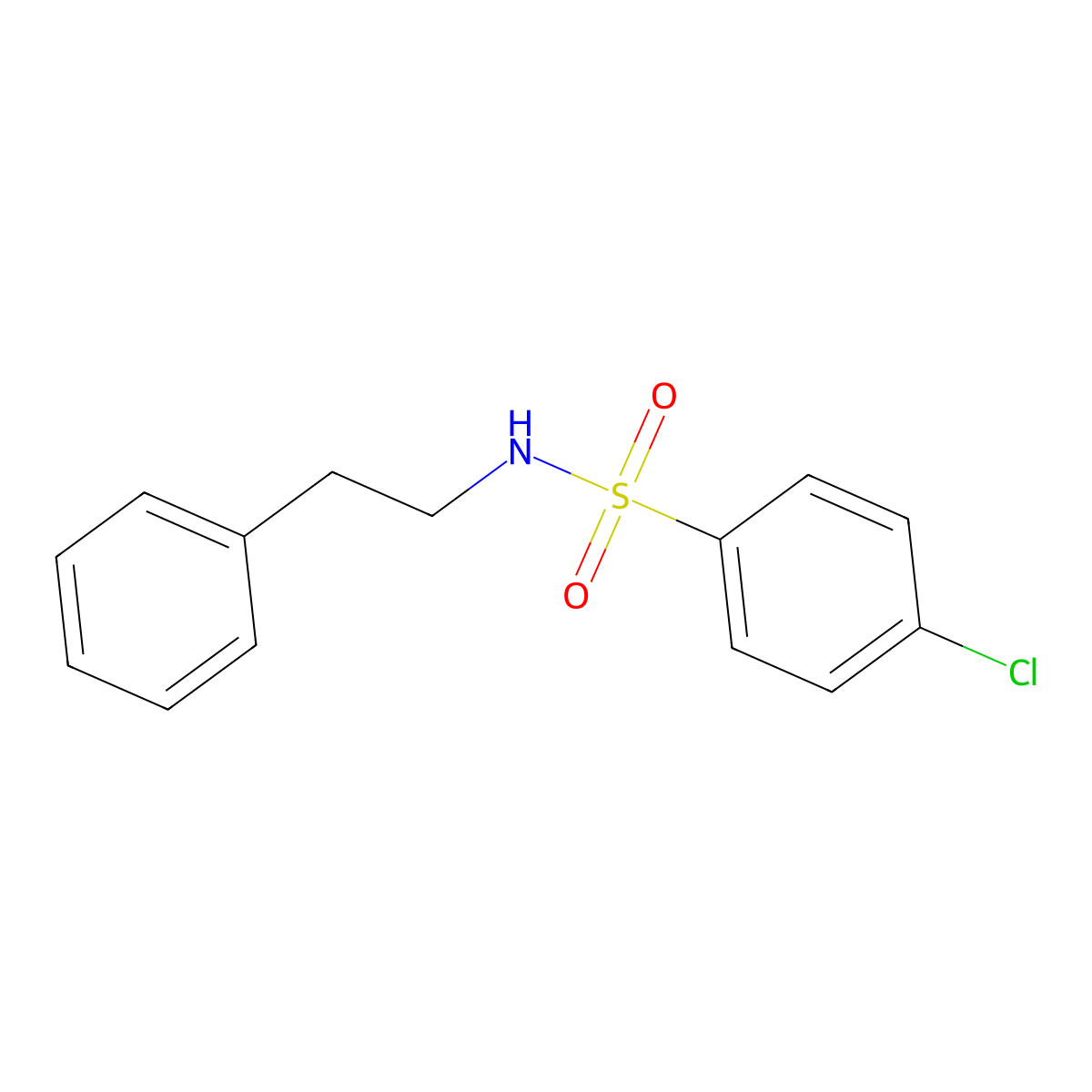 4-chloro-N-phenethylbenzenesulfonamide molecular structure, CAS 133276-82-1