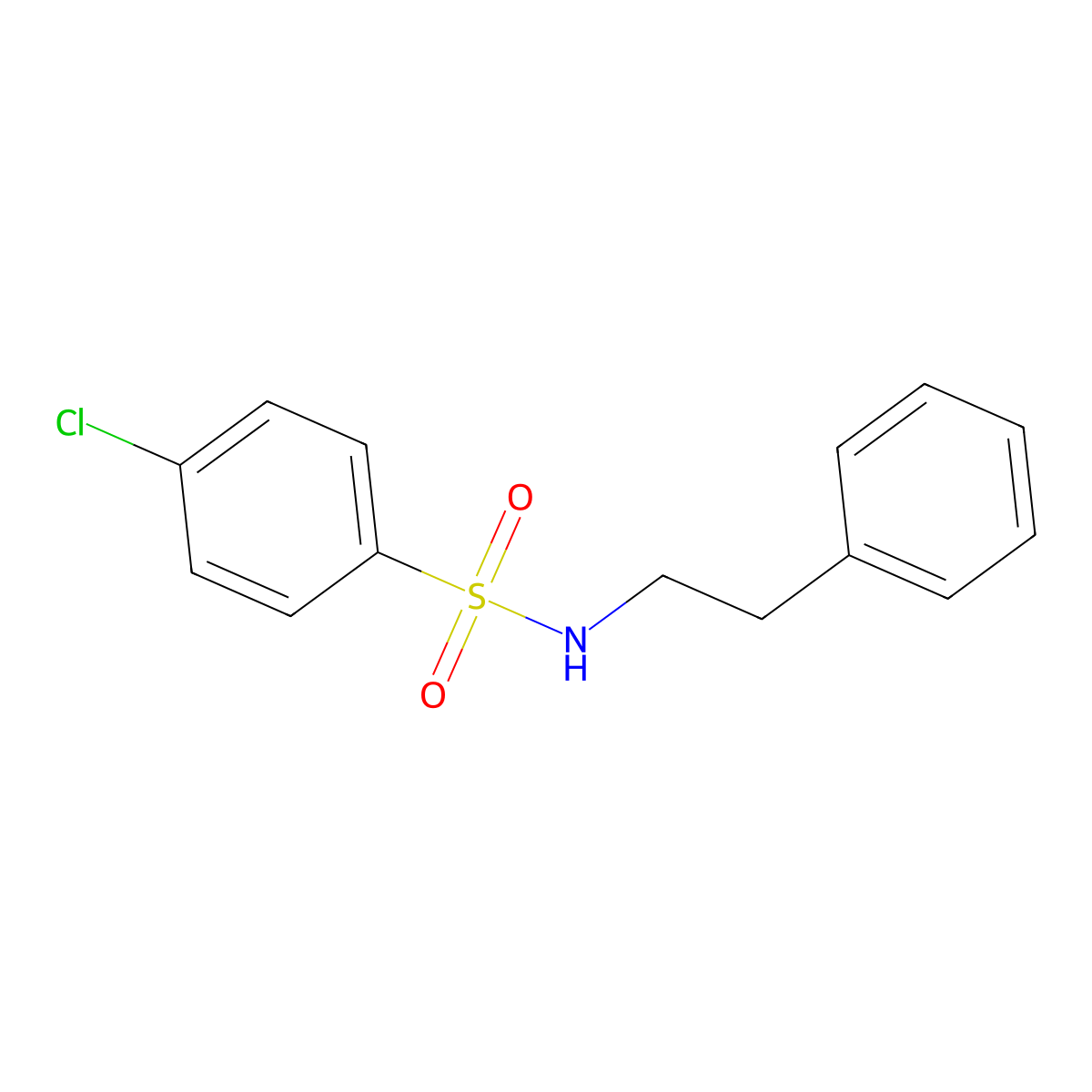 4-chloro-N-phenethylbenzenesulfonamide molecular structure, CAS 133276-82-1