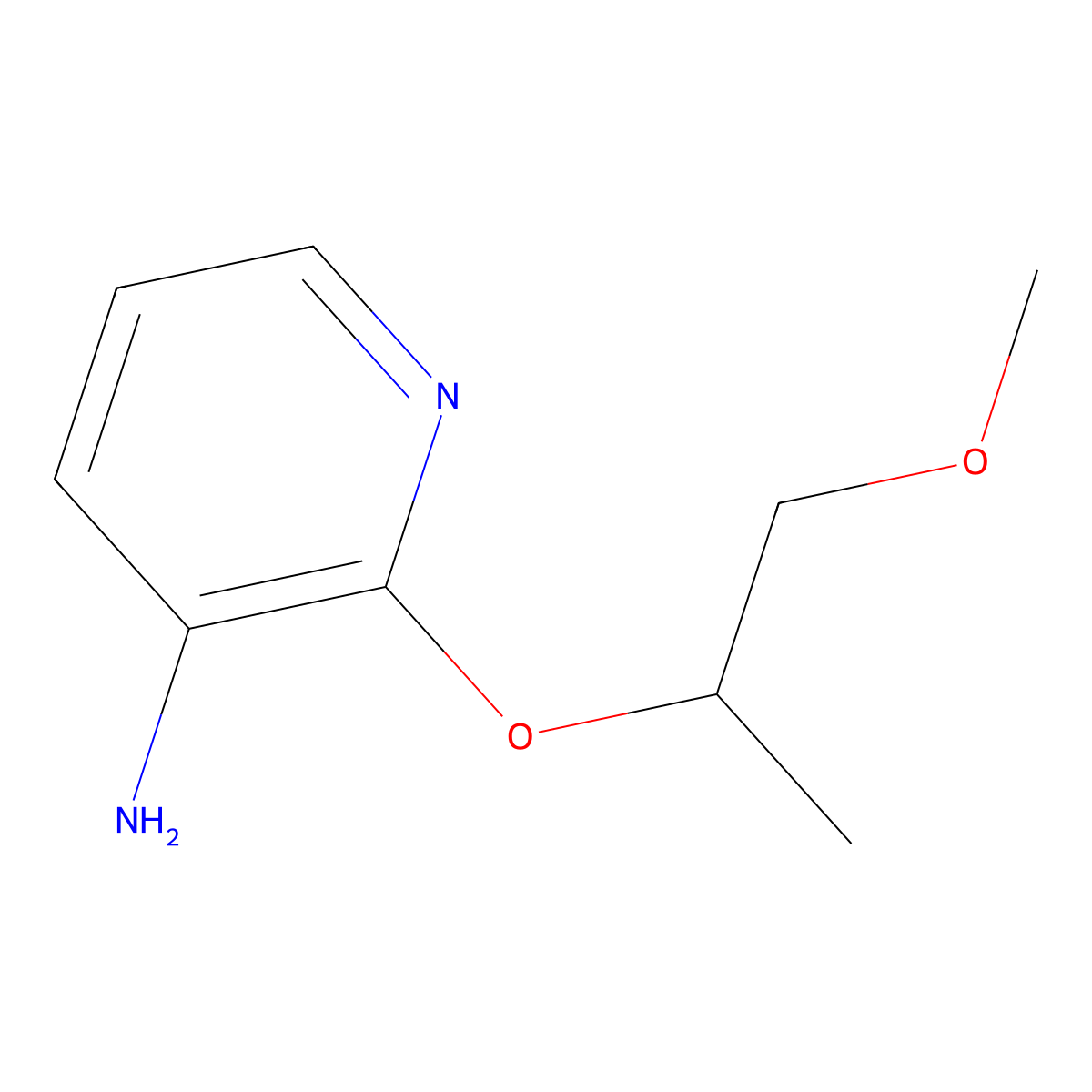 2-((1-Methoxypropan-2-yl)oxy)pyridin-3-amine molecular structure, CAS 1332761-13-3