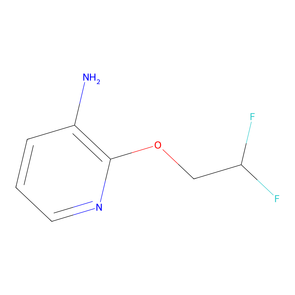 2-(2,2-Difluoroethoxy)pyridin-3-amine molecular structure, CAS 1332761-15-5