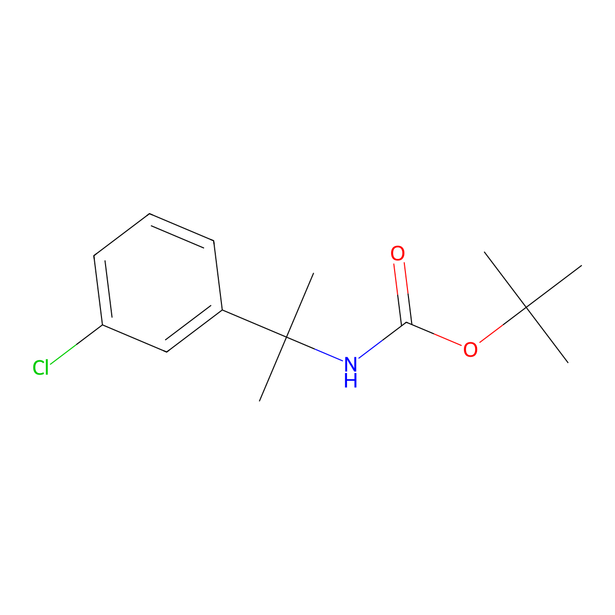 tert-Butyl N-[2-(3-chlorophenyl)propan-2-yl]carbamate molecular structure, CAS 1332765-58-8