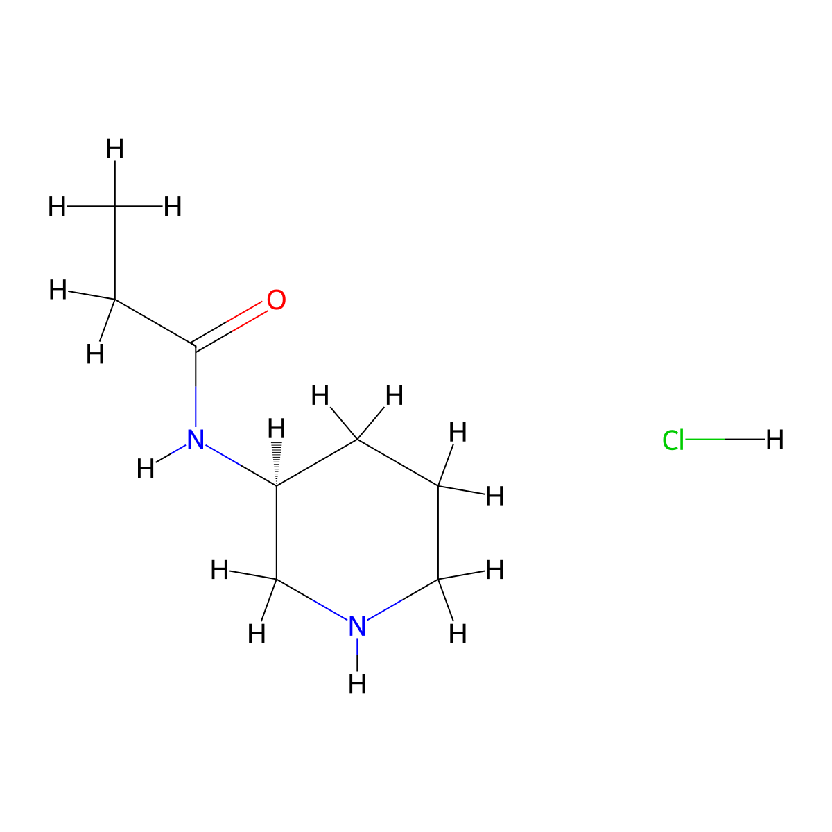 (S)-N-(Piperidin-3-yl)propanamide hydrochloride molecular structure, CAS 1332765-67-9