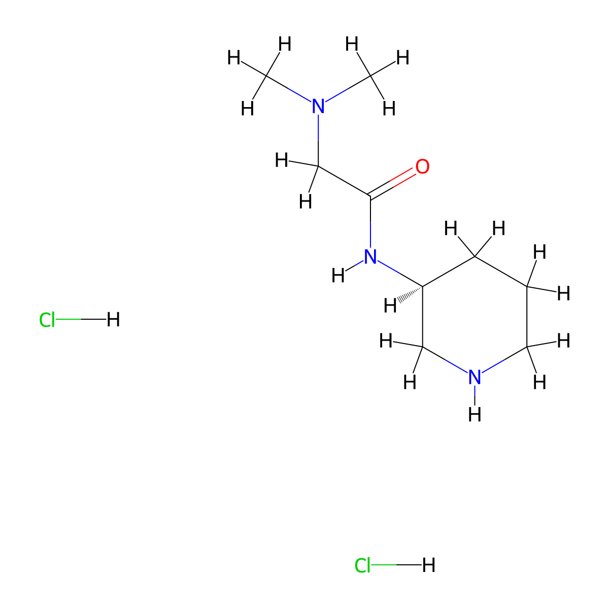 (S)-2-(Dimethylamino)-N-(piperidin-3-yl)acetamide dihydrochloride molecular structure, CAS 1332765-70-4