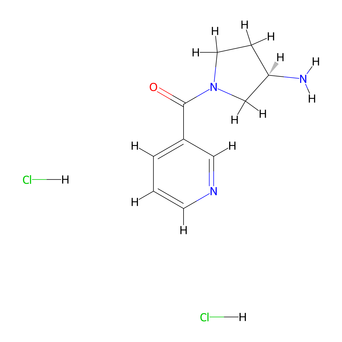 (R)-1-[(Pyridin-3-yl)carbonyl]pyrrolidin-3-amine dihydrochloride molecular structure, CAS 1332765-72-6