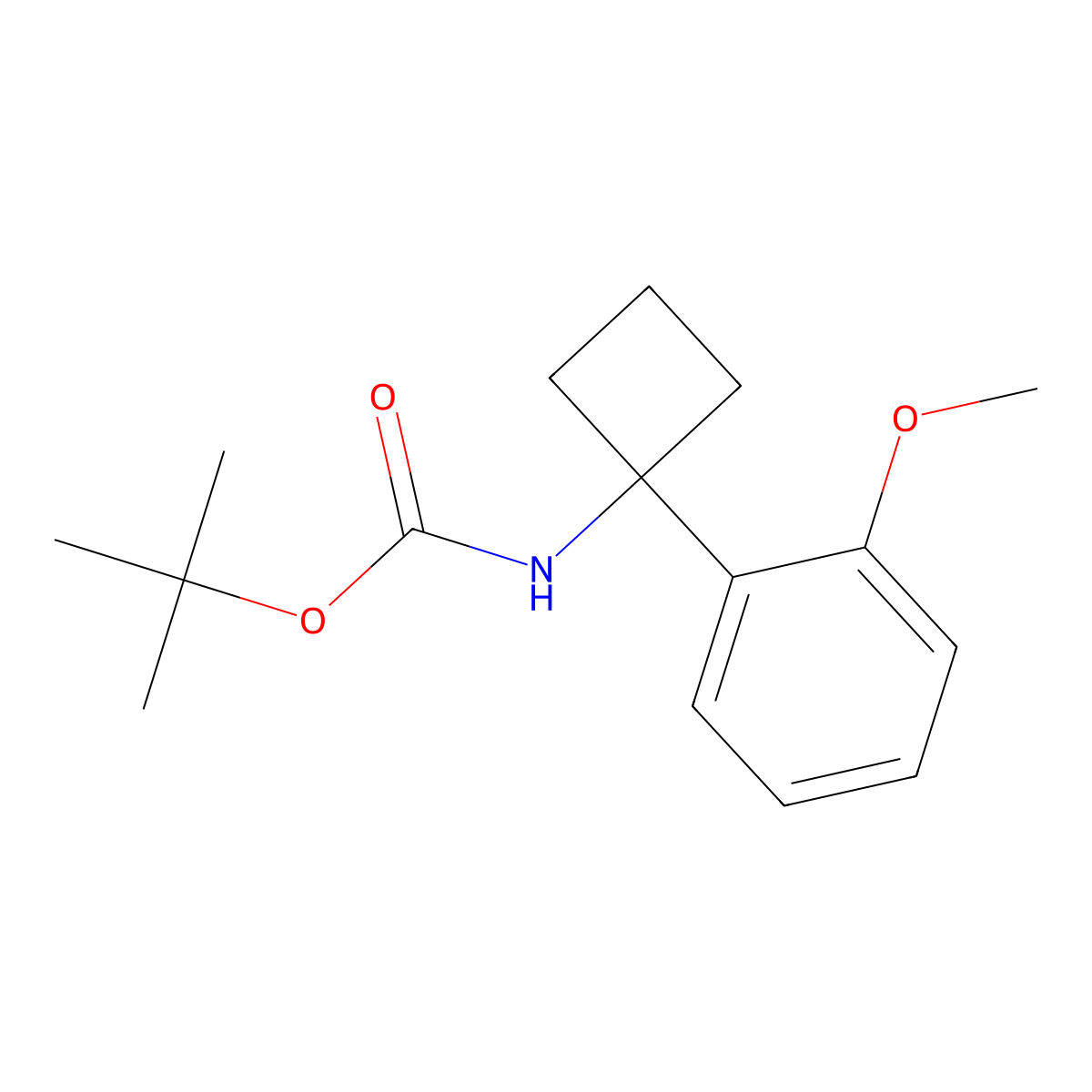 tert-Butyl N-[1-(2-methoxyphenyl)cyclobutyl]carbamate molecular structure, CAS 1332765-73-7