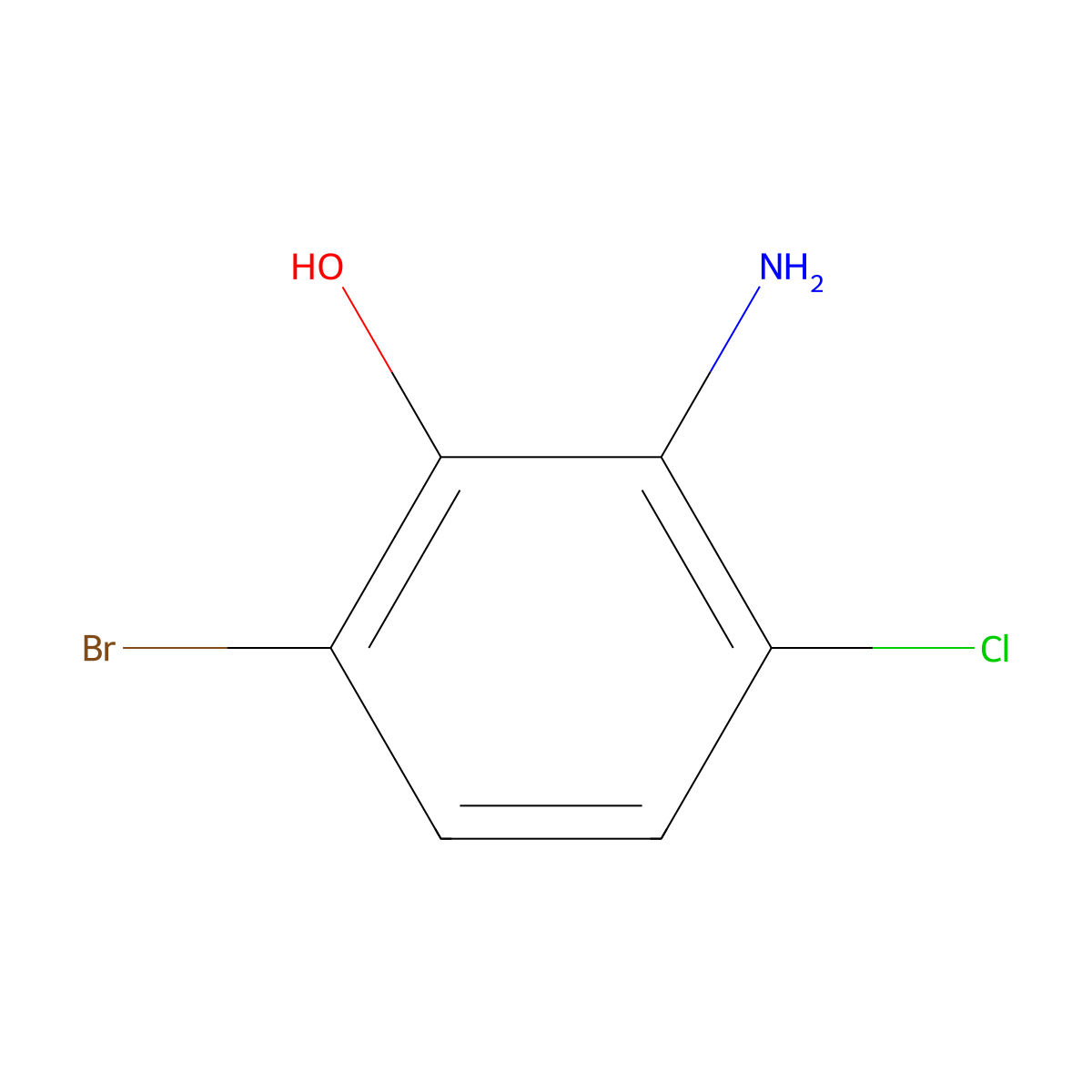 Phenol, 2-amino-6-bromo-3-chloro- molecular structure, CAS 1332765-75-9