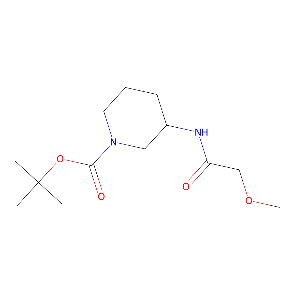(S)-tert-Butyl 3-(2-methoxyacetamido)piperidine-1-carboxylate molecular structure, CAS 1332765-78-2