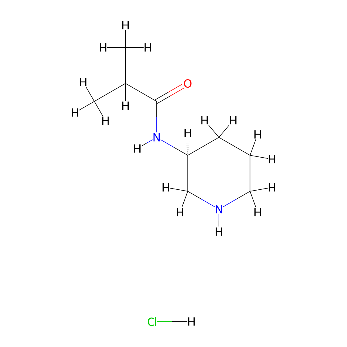 (S)-N-(Piperidin-3-yl)-2-methylpropanamide hydrochloride molecular structure, CAS 1332765-83-9
