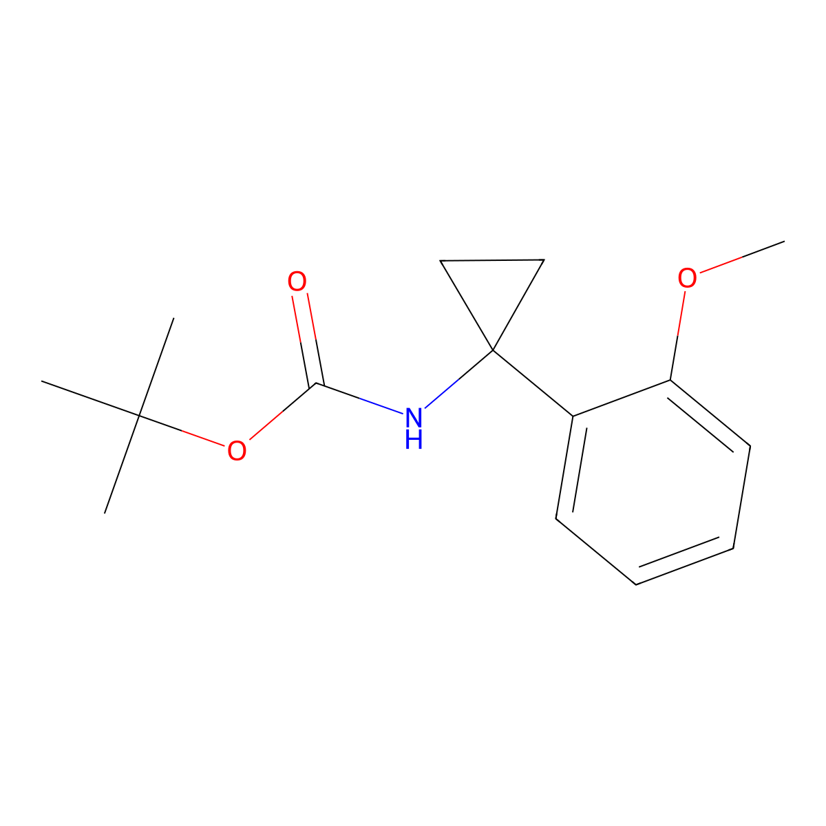 tert-Butyl N-[1-(2-methoxyphenyl)cyclopropyl]carbamate molecular structure, CAS 1332765-85-1