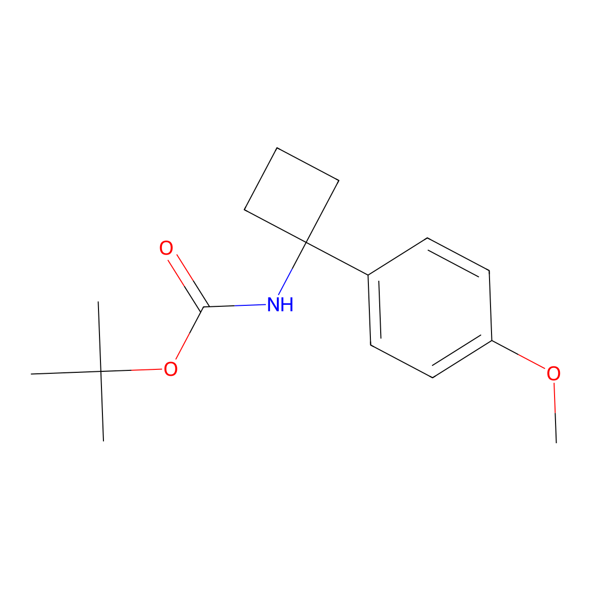 tert-Butyl N-[1-(4-methoxyphenyl)cyclobutyl]carbamate molecular structure, CAS 1332765-86-2