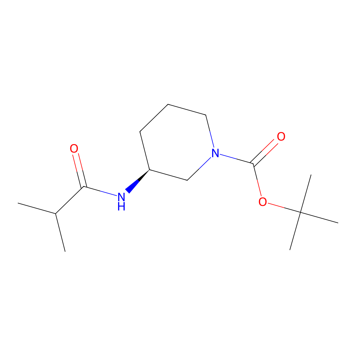 (S)-tert-Butyl 3-(2-methylpropanamido)piperidine-1-carboxylate molecular structure, CAS 1332765-87-3