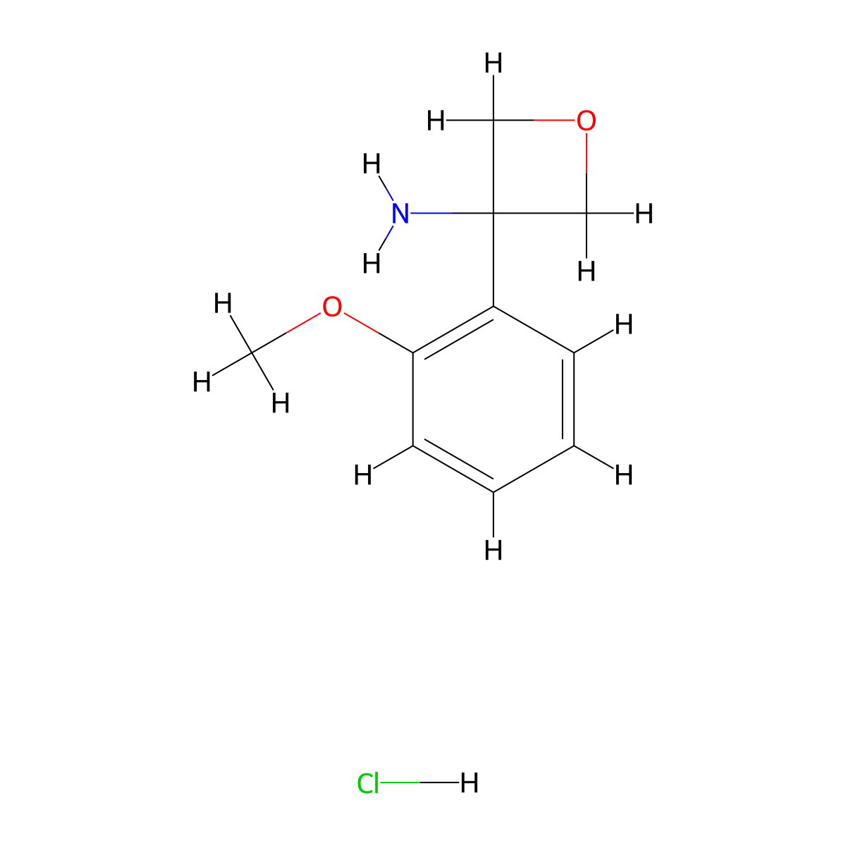 3-(2-Methoxyphenyl)oxetan-3-amine hydrochloride molecular structure, CAS 1332765-89-5